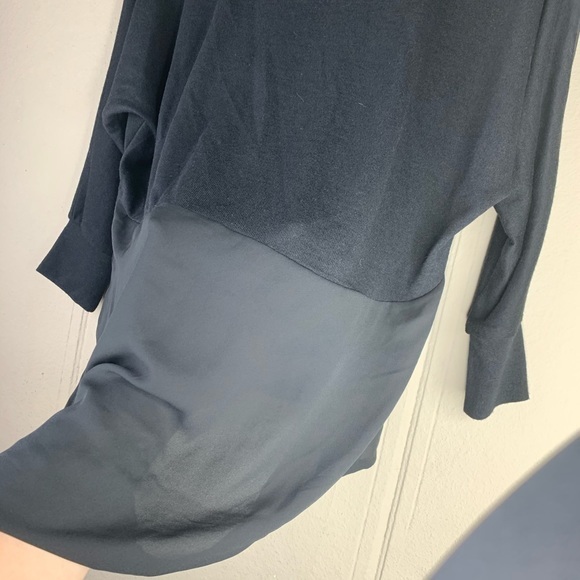 Black sweater 3/4 sleeves‎ sheer front blouse - Picture 6 of 6